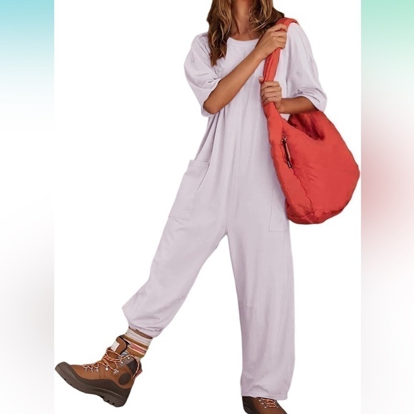 HOTSHOT TEE ONESIE Oversized Slouchy Fit Woman’s Jumpsuit in White Large NWT - Picture 12 of 14